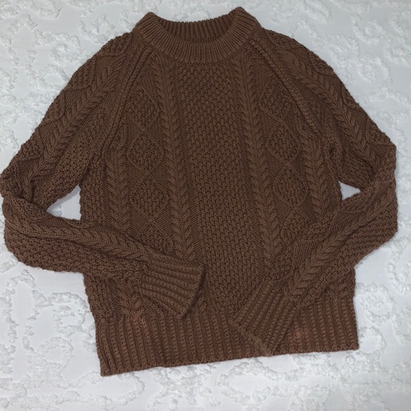 L.L. Bean Sweaters - LLBean Signature Cotton Fisherman Sweater in Chocolate Brown Size XS